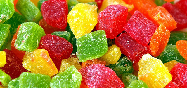 Sweet candied fruit as a great background